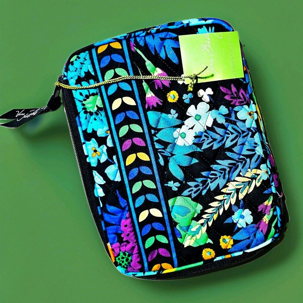 VERA BRADLEY E-READER SLEEVE COVER MIDNIGHT BLUES 3 SIDED ZIP EXC NWT!